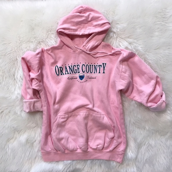 Active Apparel Jackets & Blazers - Orange County California Hoodie-light pink-GUC-Med